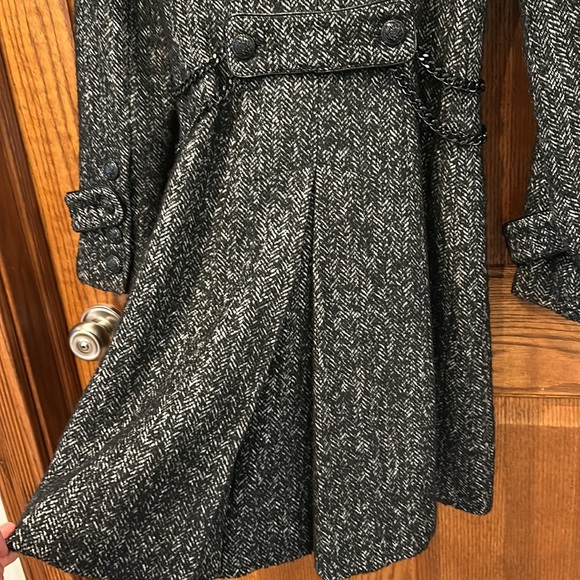 Guess Wool Blend Herringbone Peacoat - XS - Picture 9 of 17